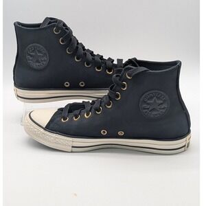Converse Chuck Taylor All Star High Top Leather Black Women's Size 9 Sneakers